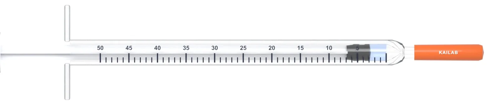 0.5 mL U-100 insulin syringe filled to 3 units