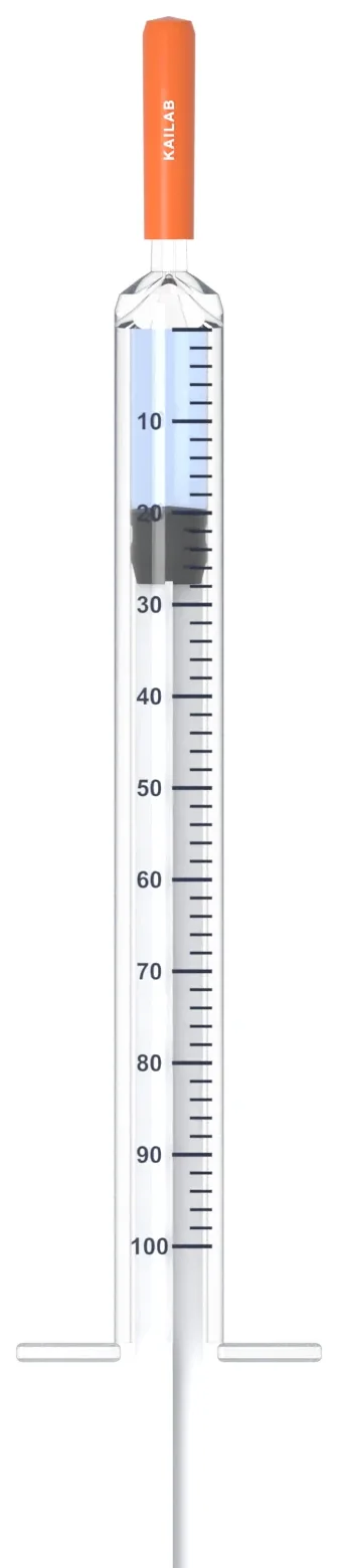 1 mL U-100 insulin syringe filled to 20 units
