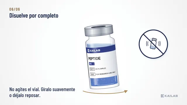 Disuelve por completo: no agites el vial
