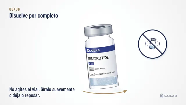 Disuelve por completo: no agites el vial