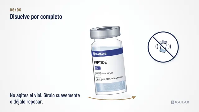 Disuelve por completo: no agites el vial